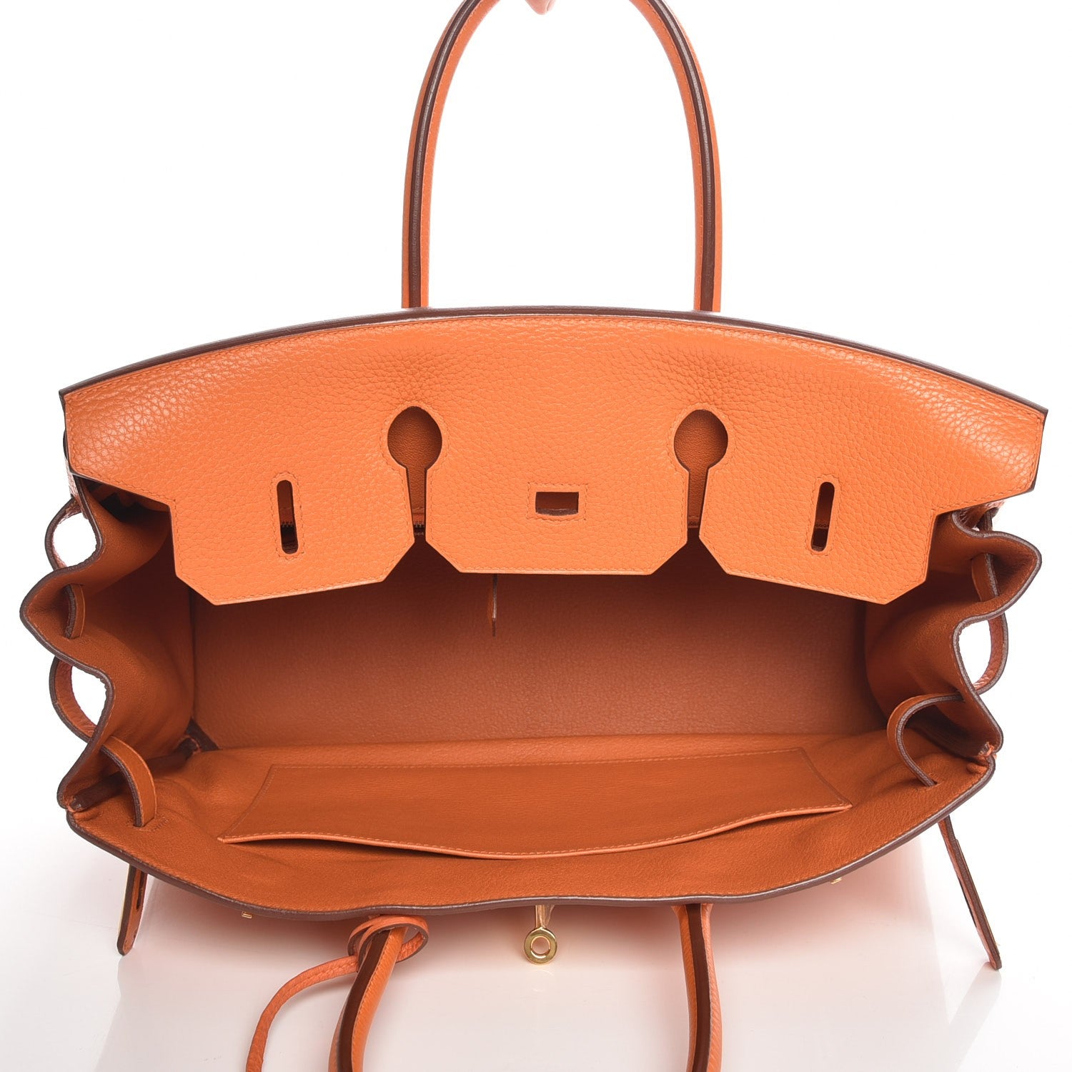 Hermes Taurillon Clemence Birkin 35 Orange 9 of 30