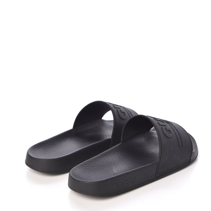 Gucci Rubber Logo Stamped Mens Slide Sandals 7 Black 4 of 9