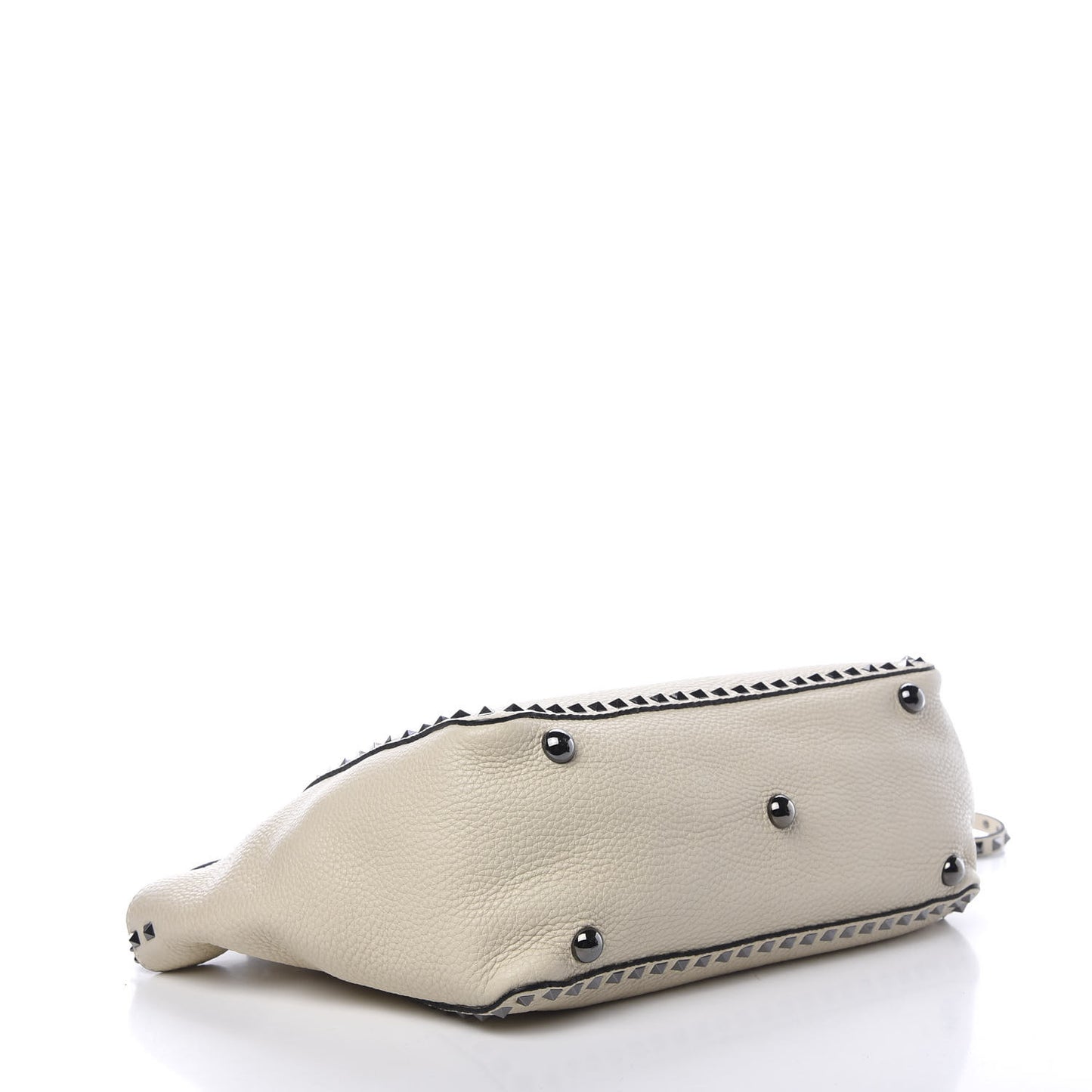 Alce Printed Calfskin Medium Rockstud Tote Light Ivory