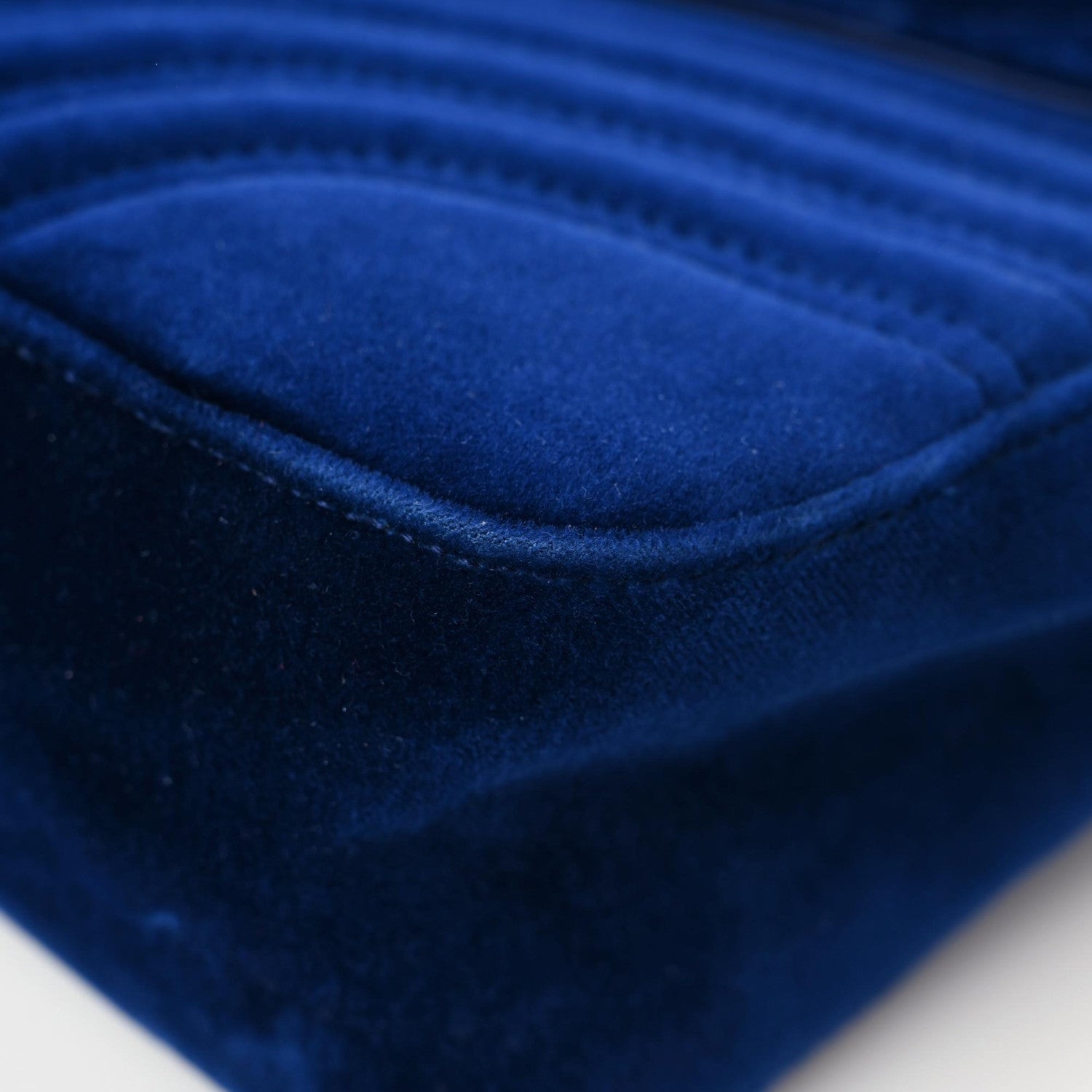 Gucci Velvet Matelasse Medium GG Marmont Shoulder Bag Cobalt Blue 9 of 15