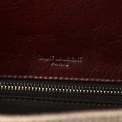 Saint Laurent Cotton Canvas Vintage Calfskin Monogram Medium Niki Chain Satchel Natural Chocolate 7 of 17