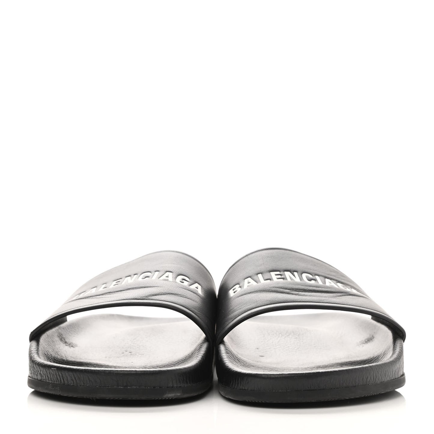 Nappa Logo Pool Slide Sandals 41 Black White