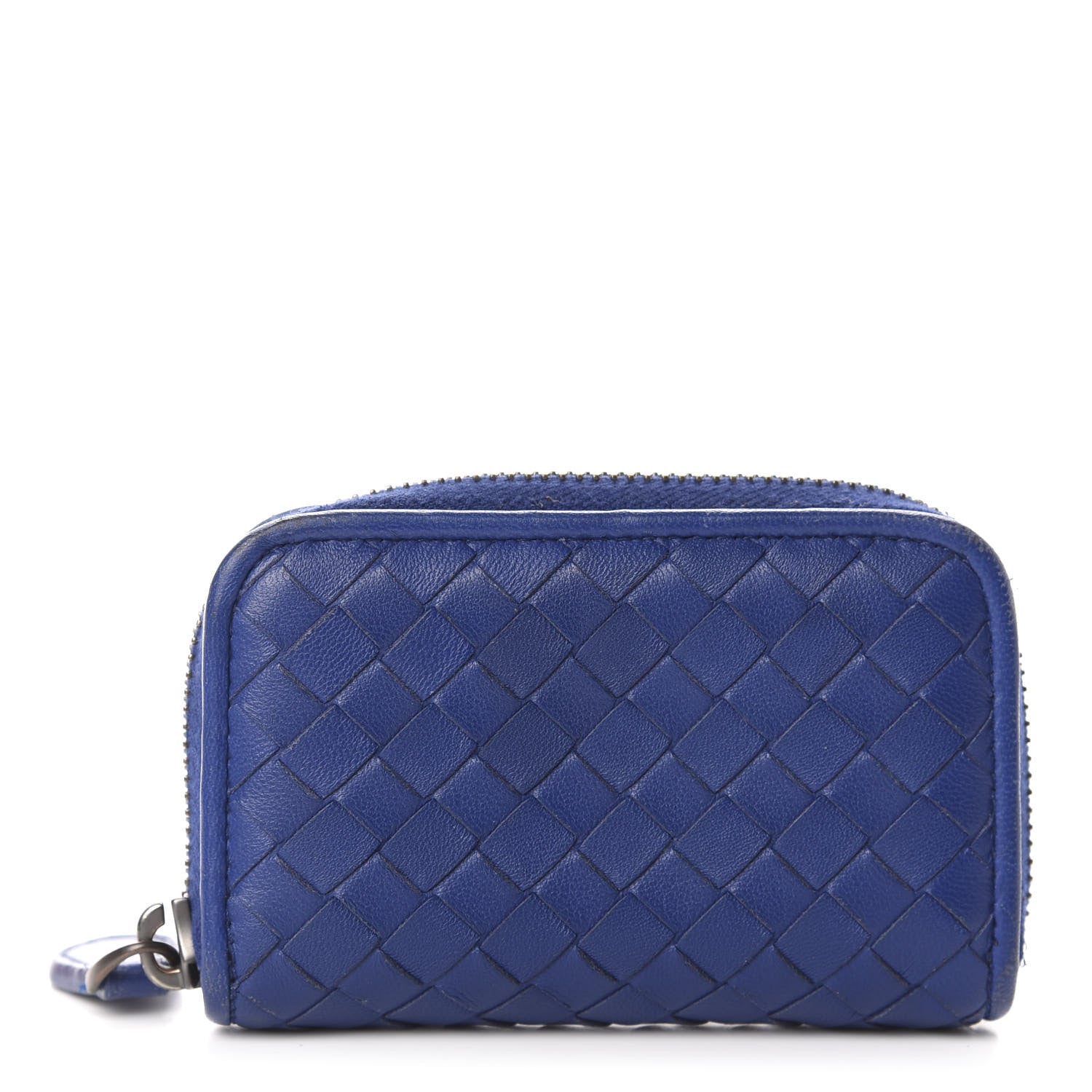 Bottega Veneta Nappa Intrecciato Zip Around Coin Purse Cobalt 1 of 6