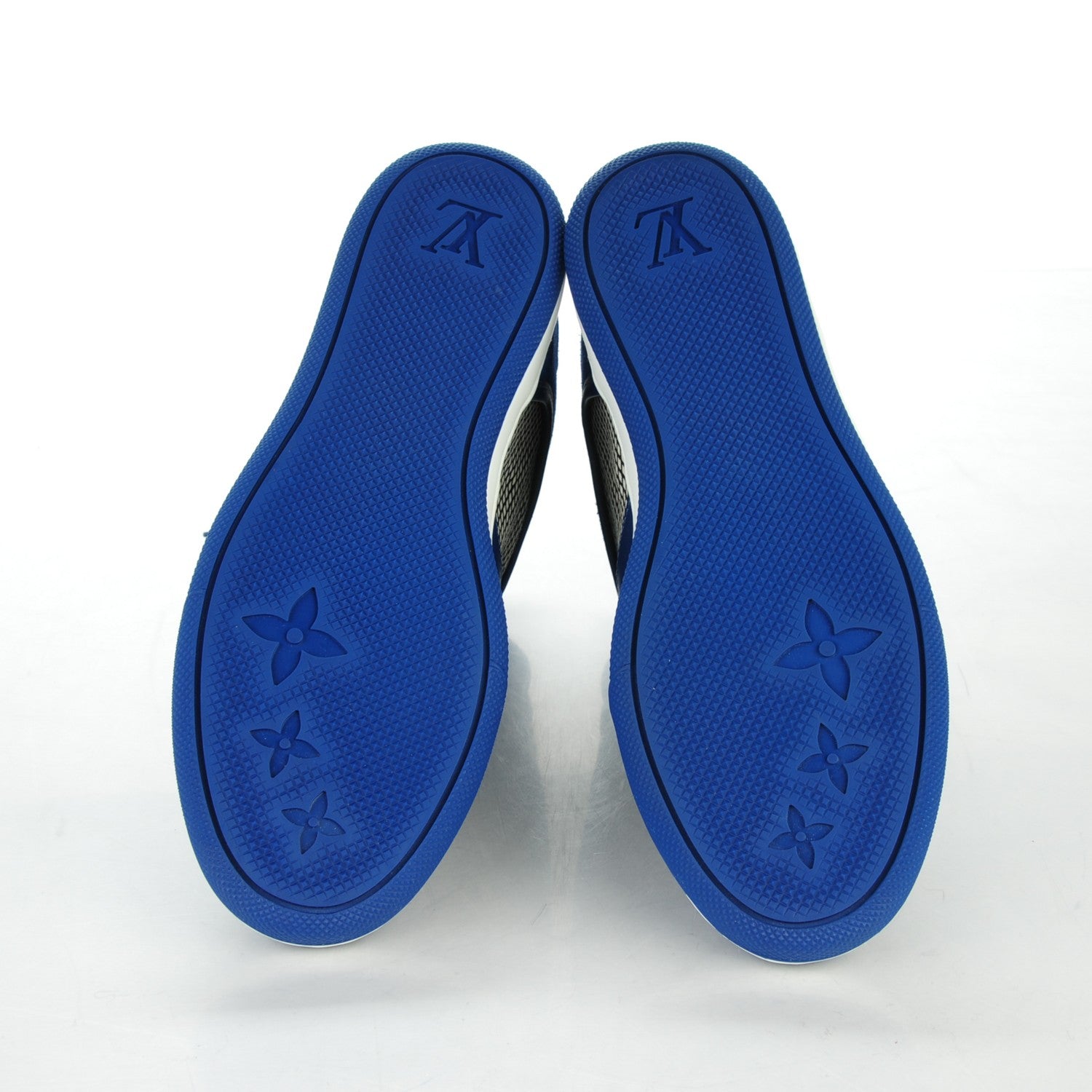 Louis Vuitton Calfskin Suede Postmark Wedge Sneakers 37.5 Blue Roi 5 of 7