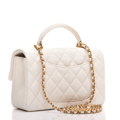Chanel Caviar Quilted Mini Top Handle Rectangular Flap White 3 of 11