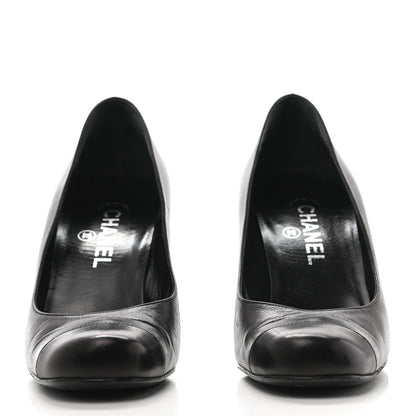 Chanel Lambskin Cap Toe CC Pumps 39.5 Black 2 of 8