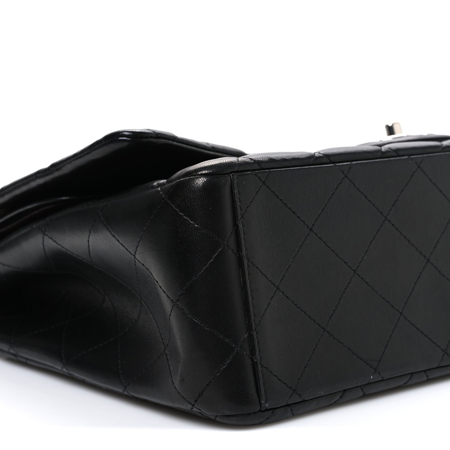 Lambskin Quilted Maxi Double Flap Black