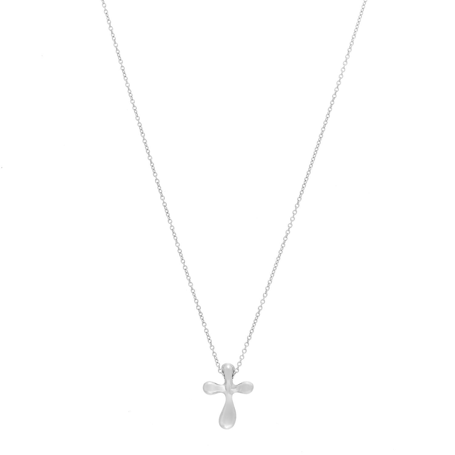 Tiffany Sterling Silver Elsa Peretti Cross Pendant Necklace 1 of 4