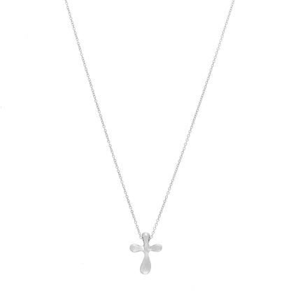 Tiffany Sterling Silver Elsa Peretti Cross Pendant Necklace 1 of 4