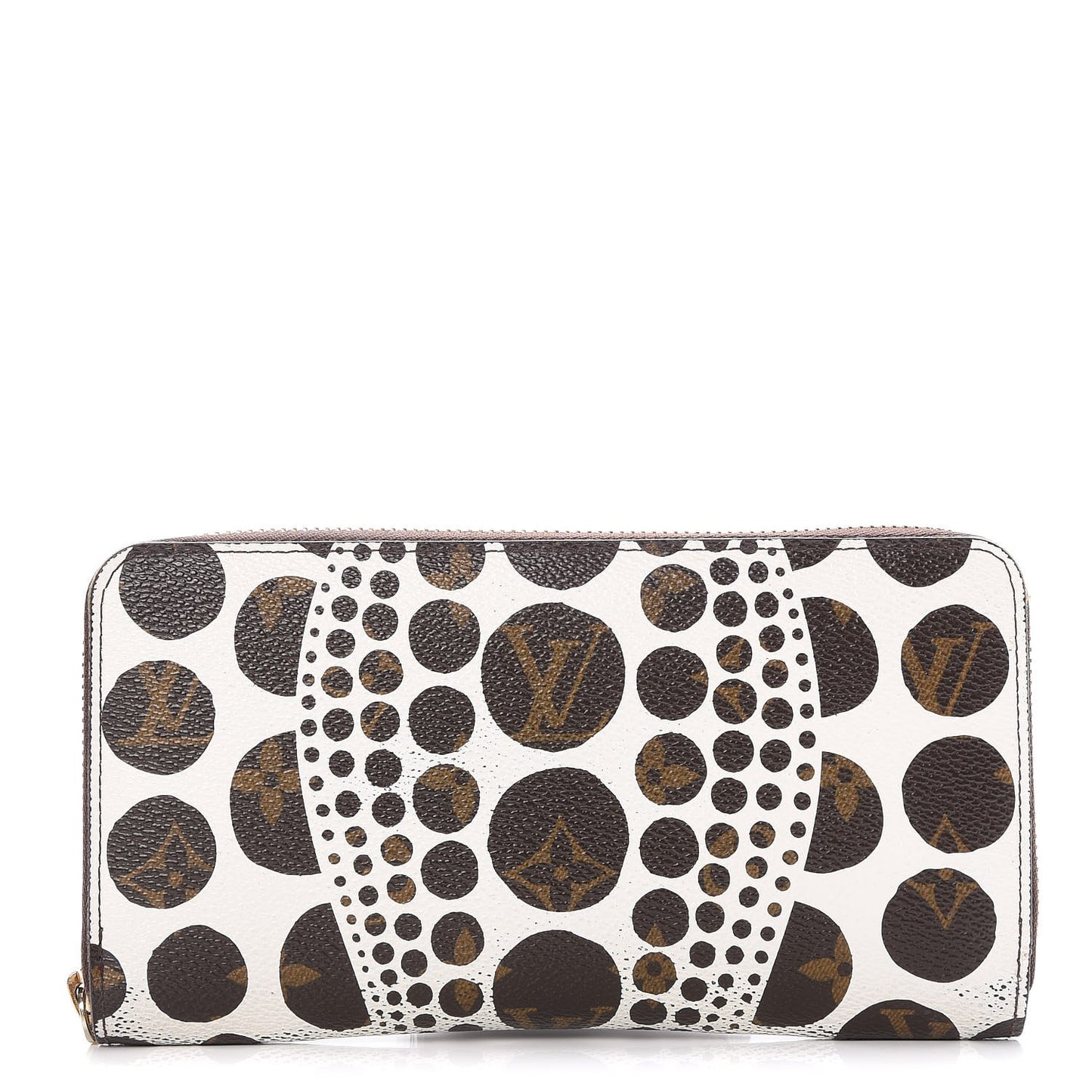 Monogram Kusama Pumpkin Dots Zippy Wallet White