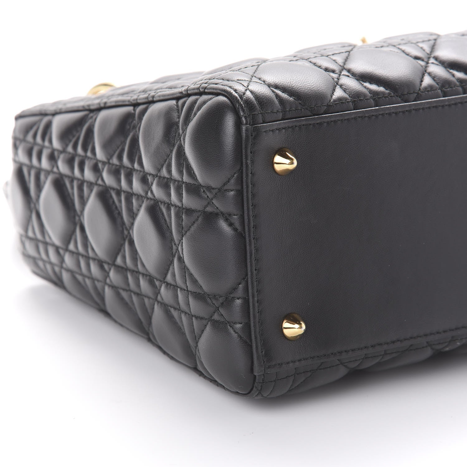 Christian Dior Lambskin Cannage Medium Lady Dior Black 6 of 10