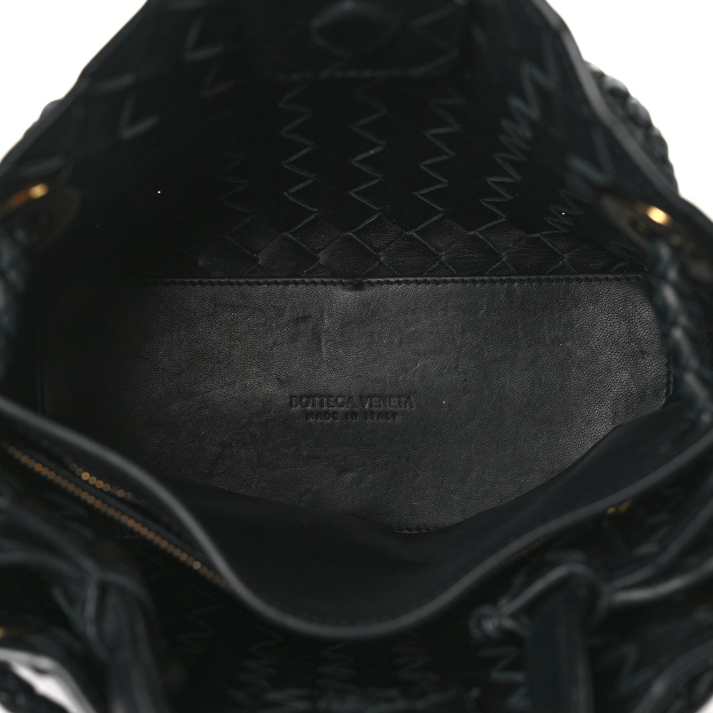 Nappa Intrecciato Small Andiamo Shoulder Bag Black