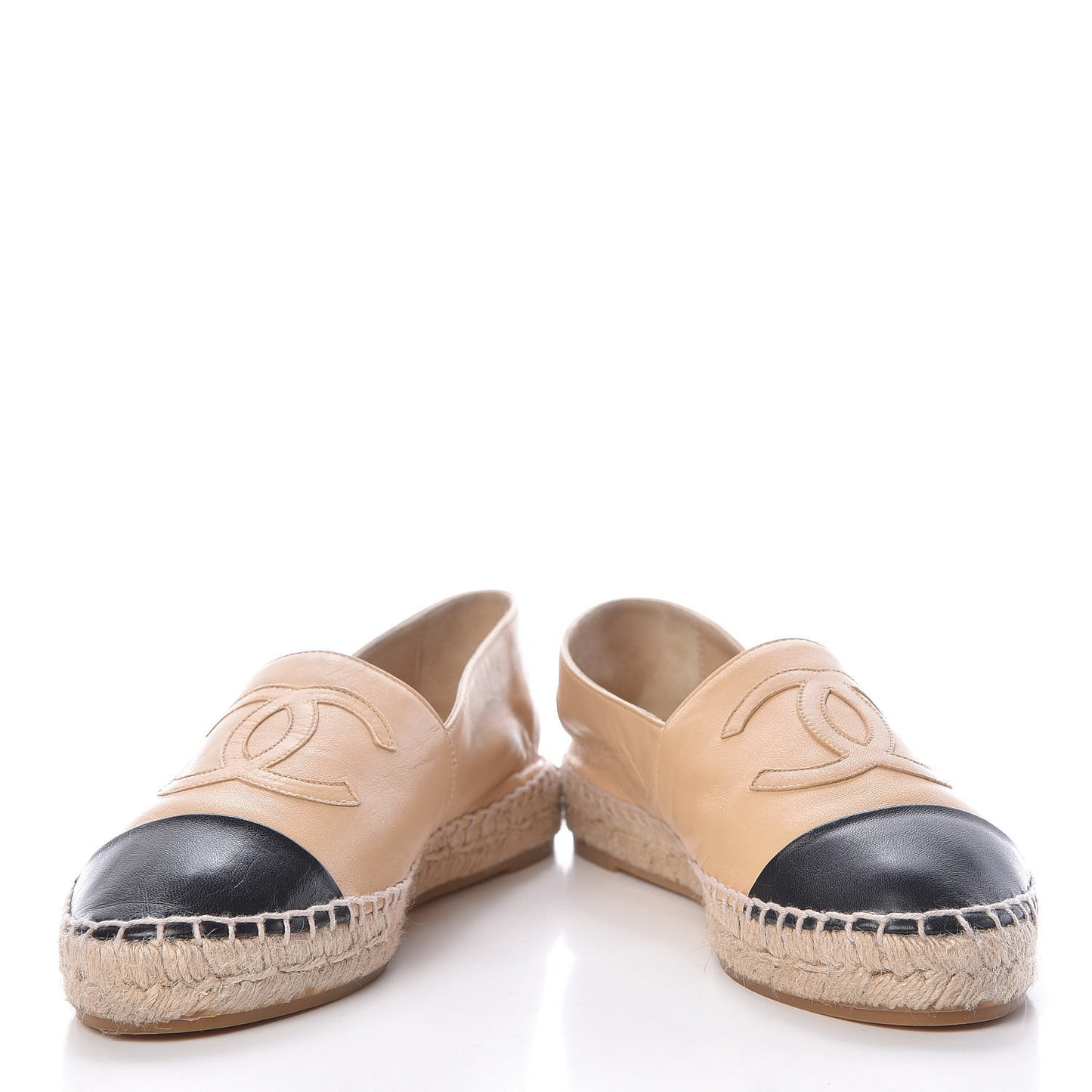 Lambskin CC Espadrilles 37 Beige Black