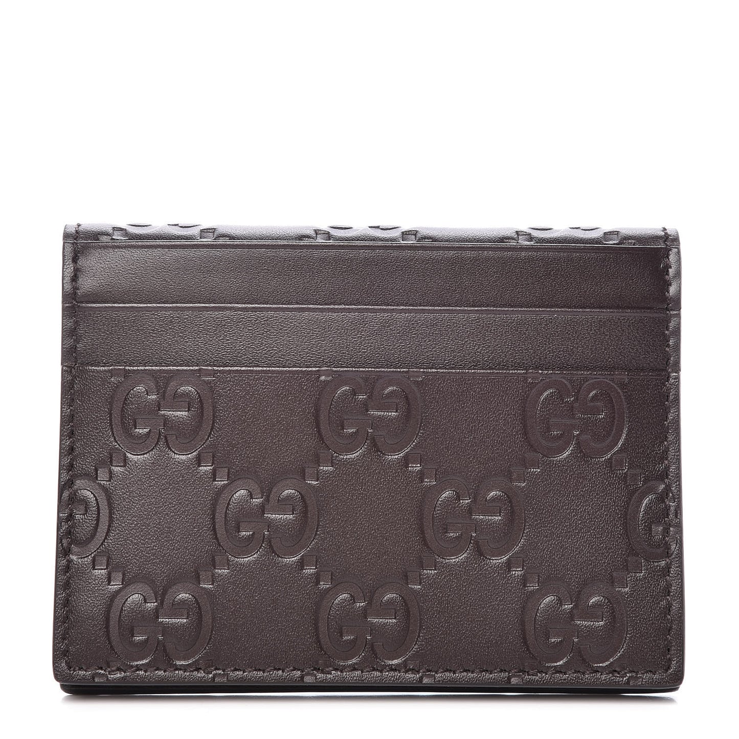Guccissima Card Case Brown