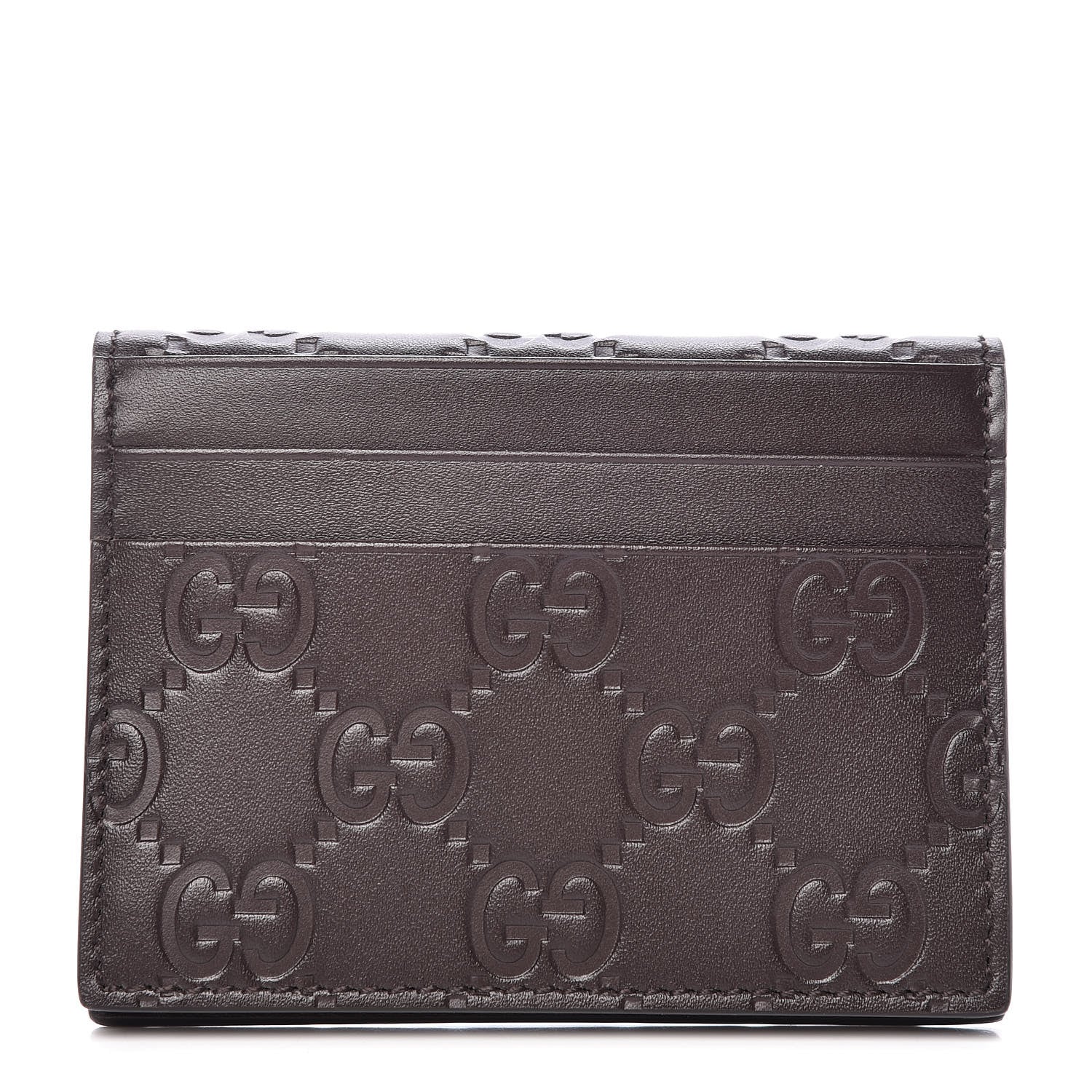 Gucci Guccissima Card Case Brown 1 of 8