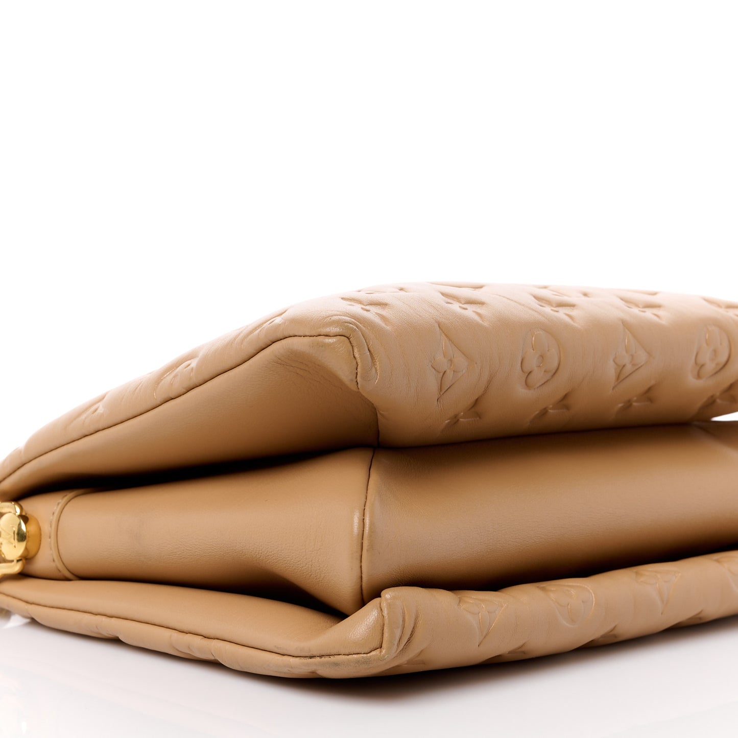 Lambskin Embossed Monogram Coussin PM Camel