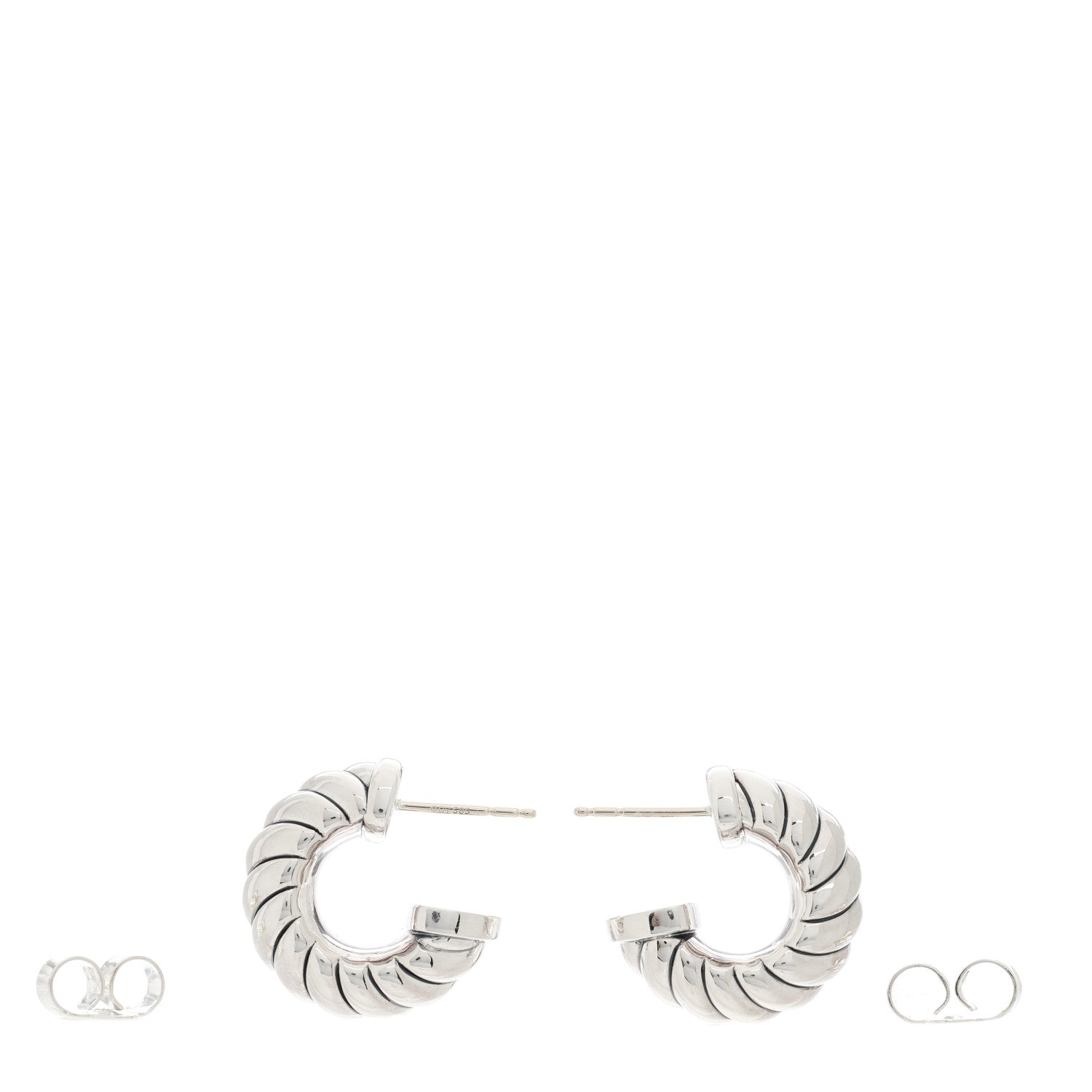 David Yurman Sterling Silver Sculpted Cable Shrimp Earrings 3 of 4