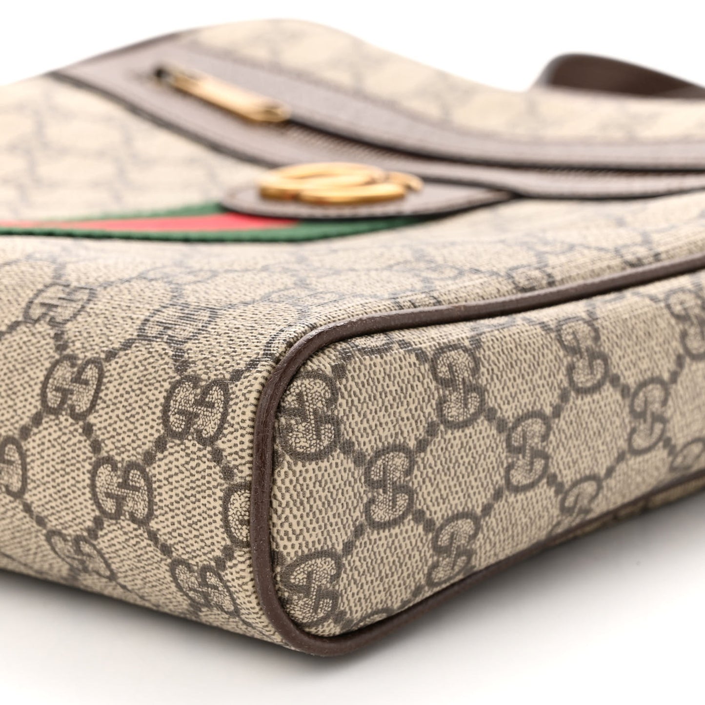 GG Supreme Monogram Web Medium Ophidia Messenger Bag Brown