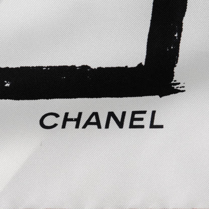 Chanel Silk CC Clover Square Scarf White 3 of 4
