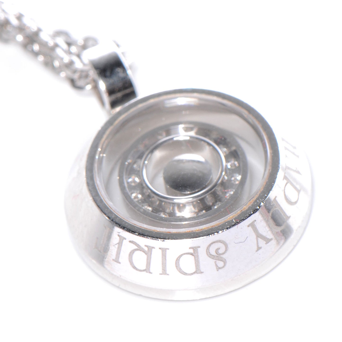 18k White Gold Chocolate Diamond Happy Spirit Pendant Necklace