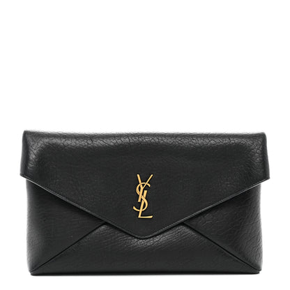 Saint Laurent Lambskin Large Cassandre Envelope Pouch Black 1 of 7