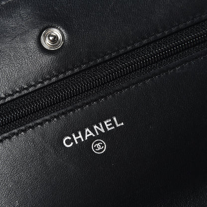 Chanel Lambskin Quilted Wallet On Chain WOC Black 5 of 8