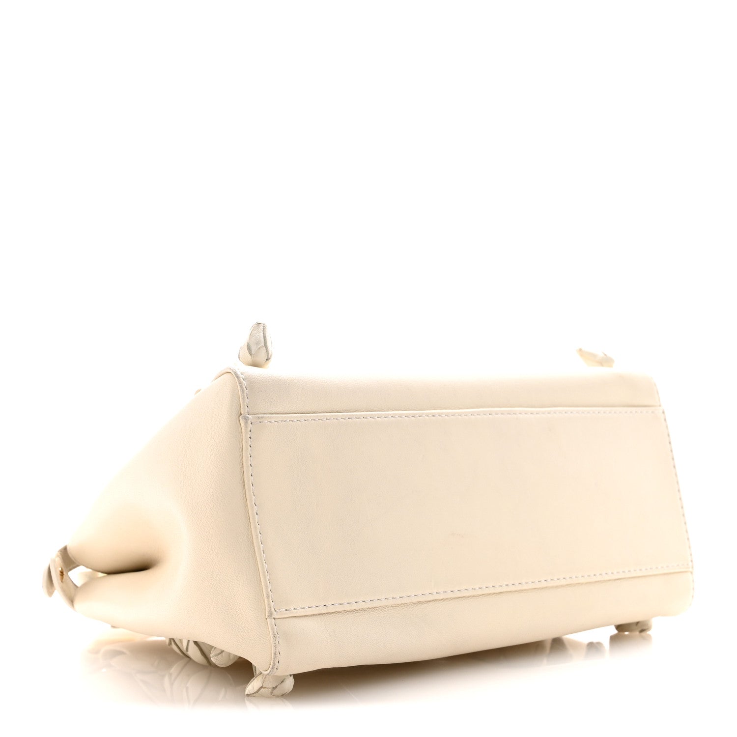 Fendi Nappa Rosebud Mini Peekaboo Iconic Satchel Bianco 4 of 12