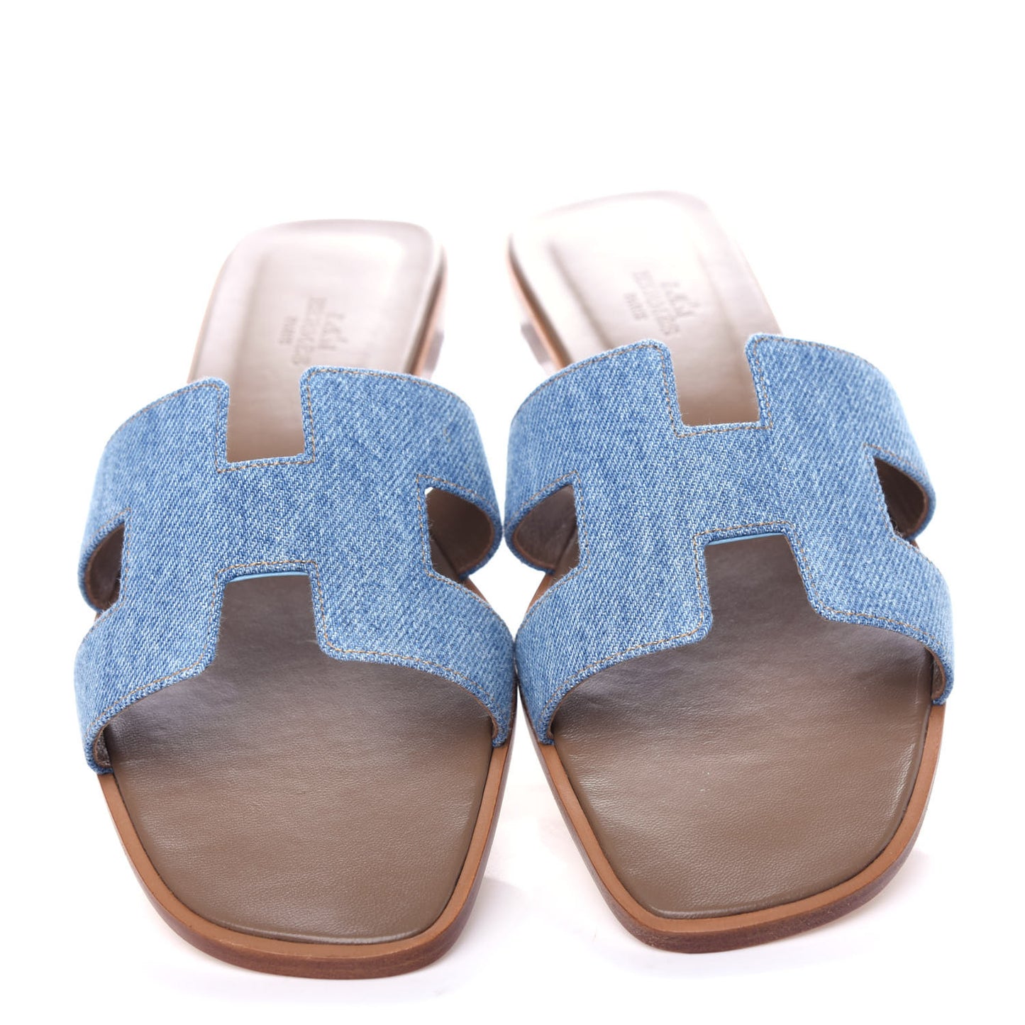 Denim Canvas Oran Sandals 39 Bleu Clair