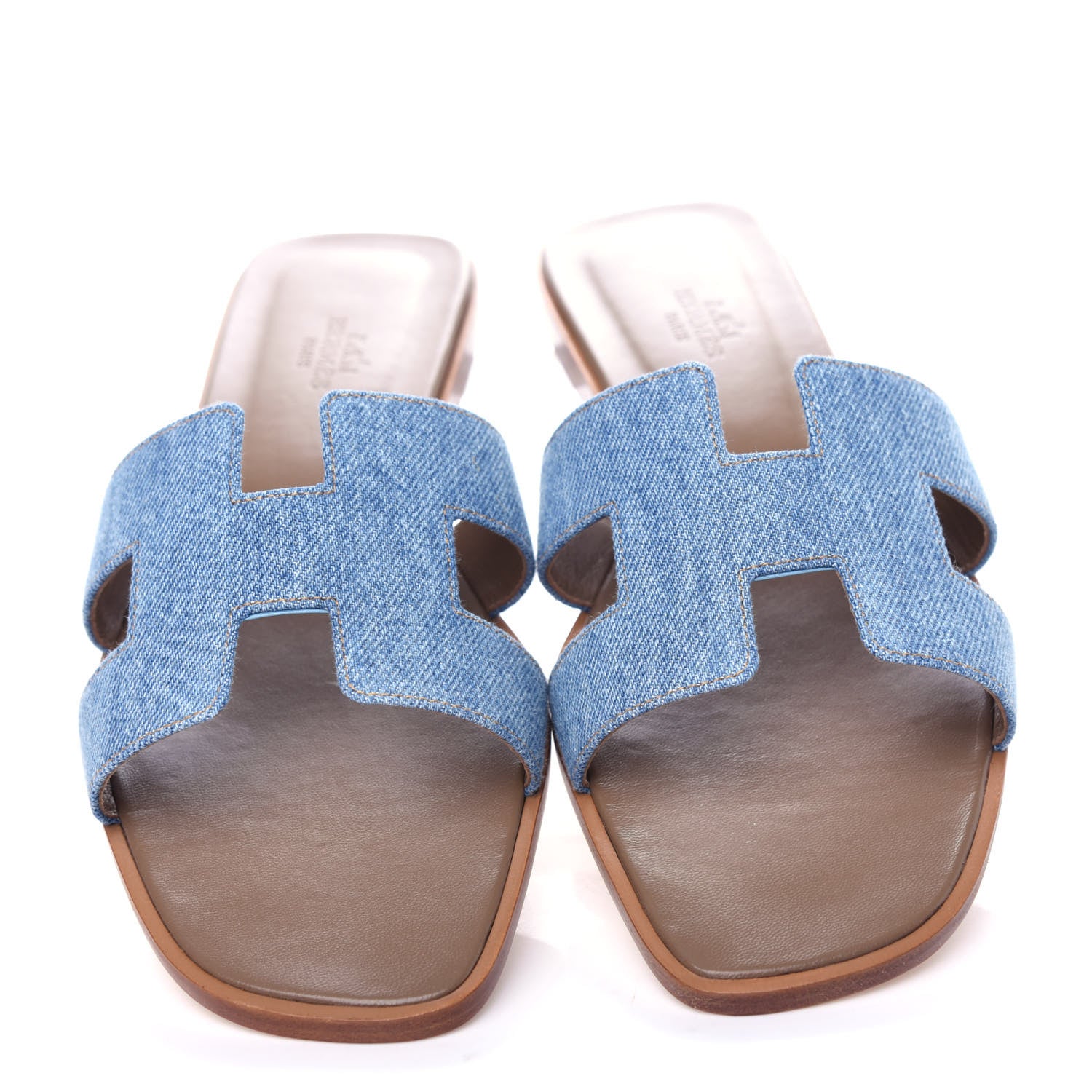 Hermes Denim Canvas Oran Sandals 39 Bleu Clair 5 of 11