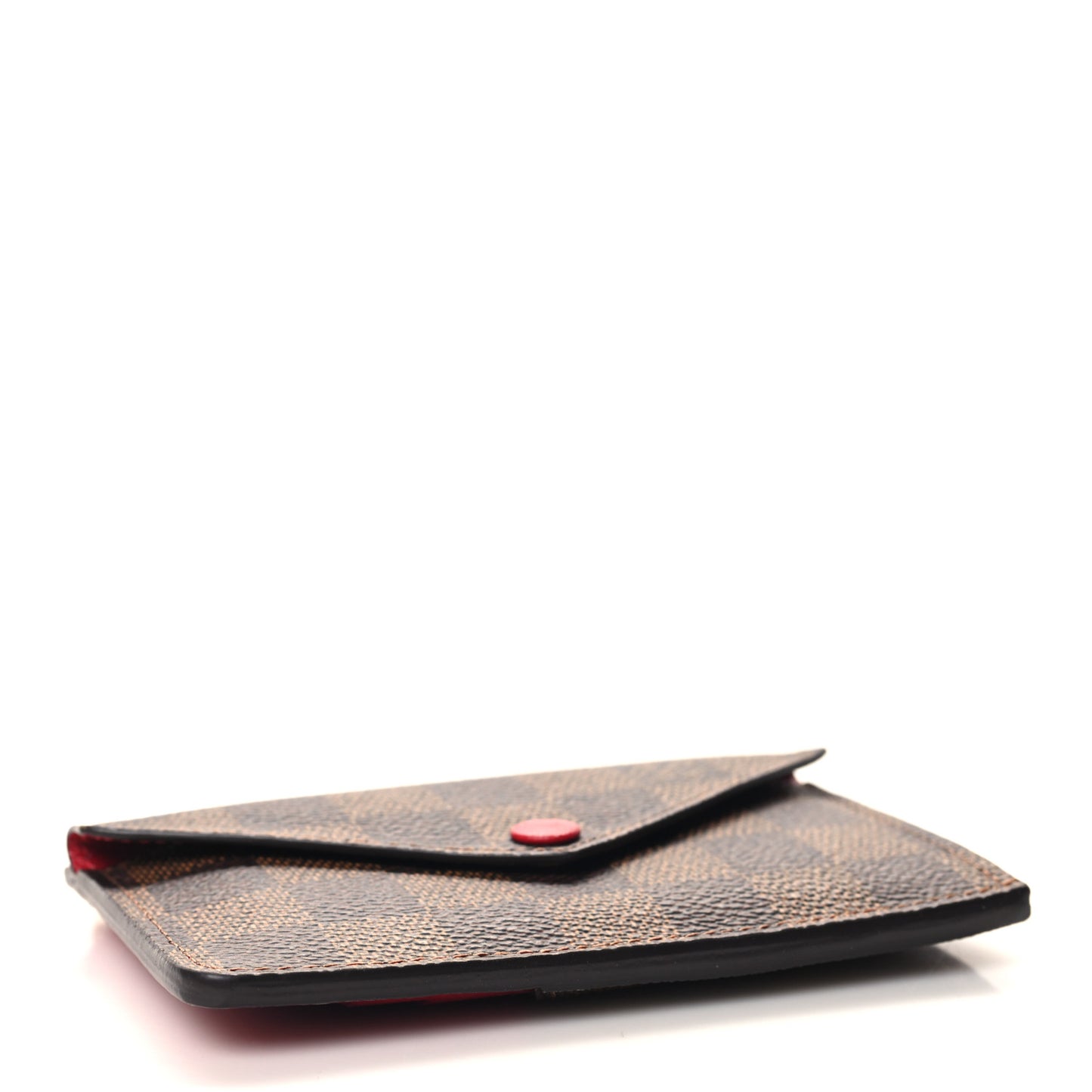 Damier Ebene Recto Verso Card Holder Red
