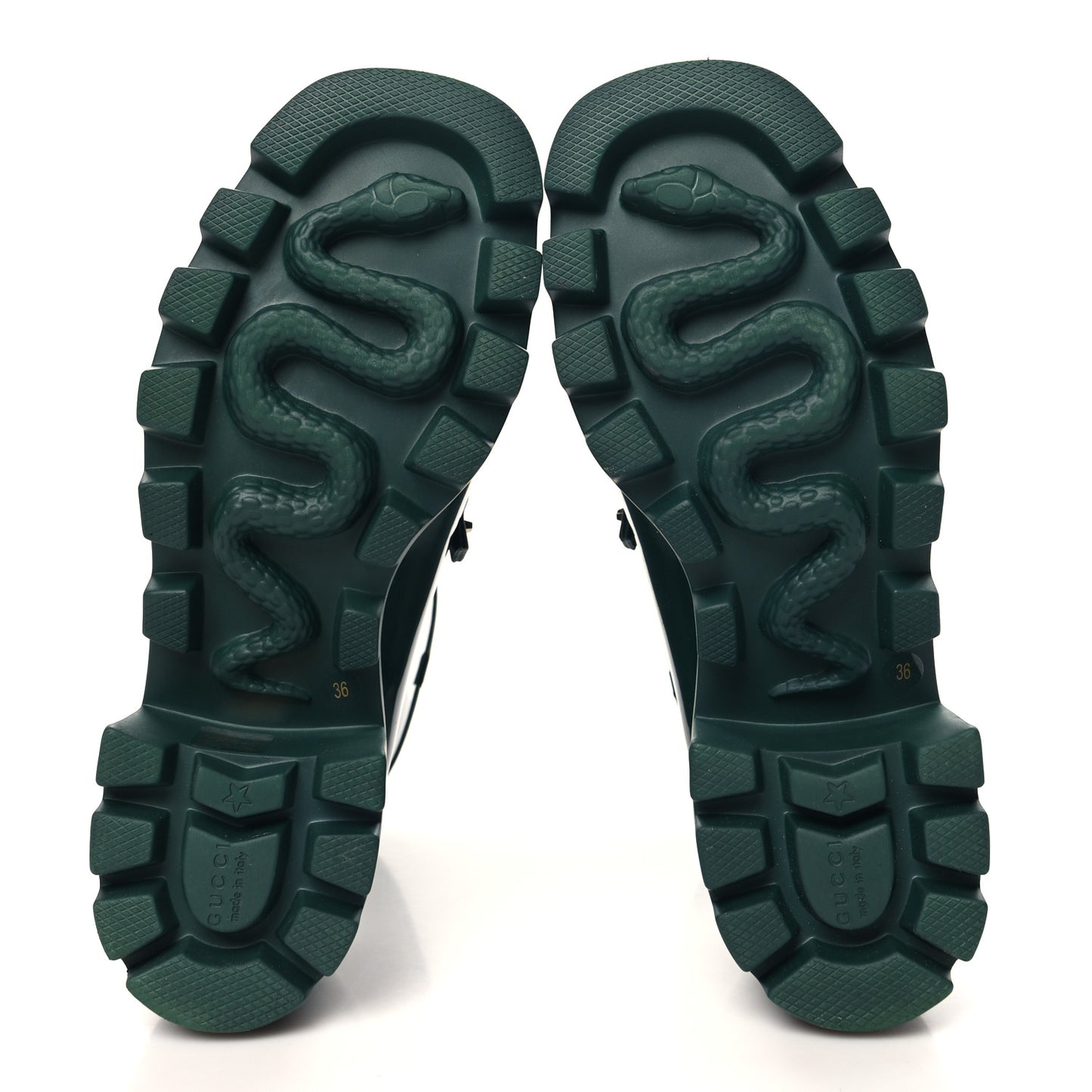 Rubber Womens Horsebit Ankle Boots 36 Vintage Green