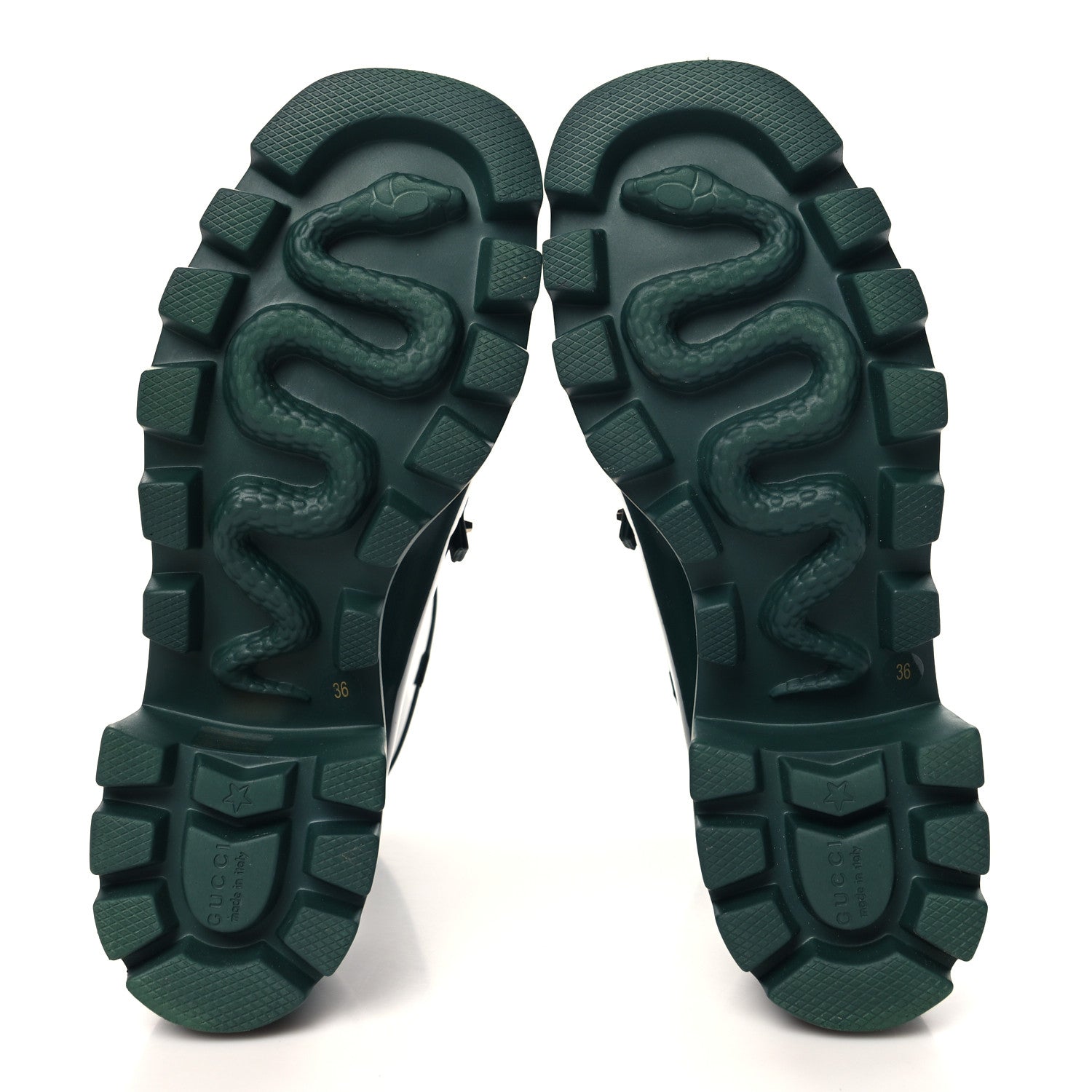 Gucci Rubber Womens Horsebit Ankle Boots 36 Vintage Green 6 of 9