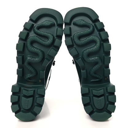 Gucci Rubber Womens Horsebit Ankle Boots 36 Vintage Green 6 of 9