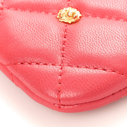 Chanel Lambskin Quilted Small Lucky Charms Cosmetic Case Pink 8 of 9