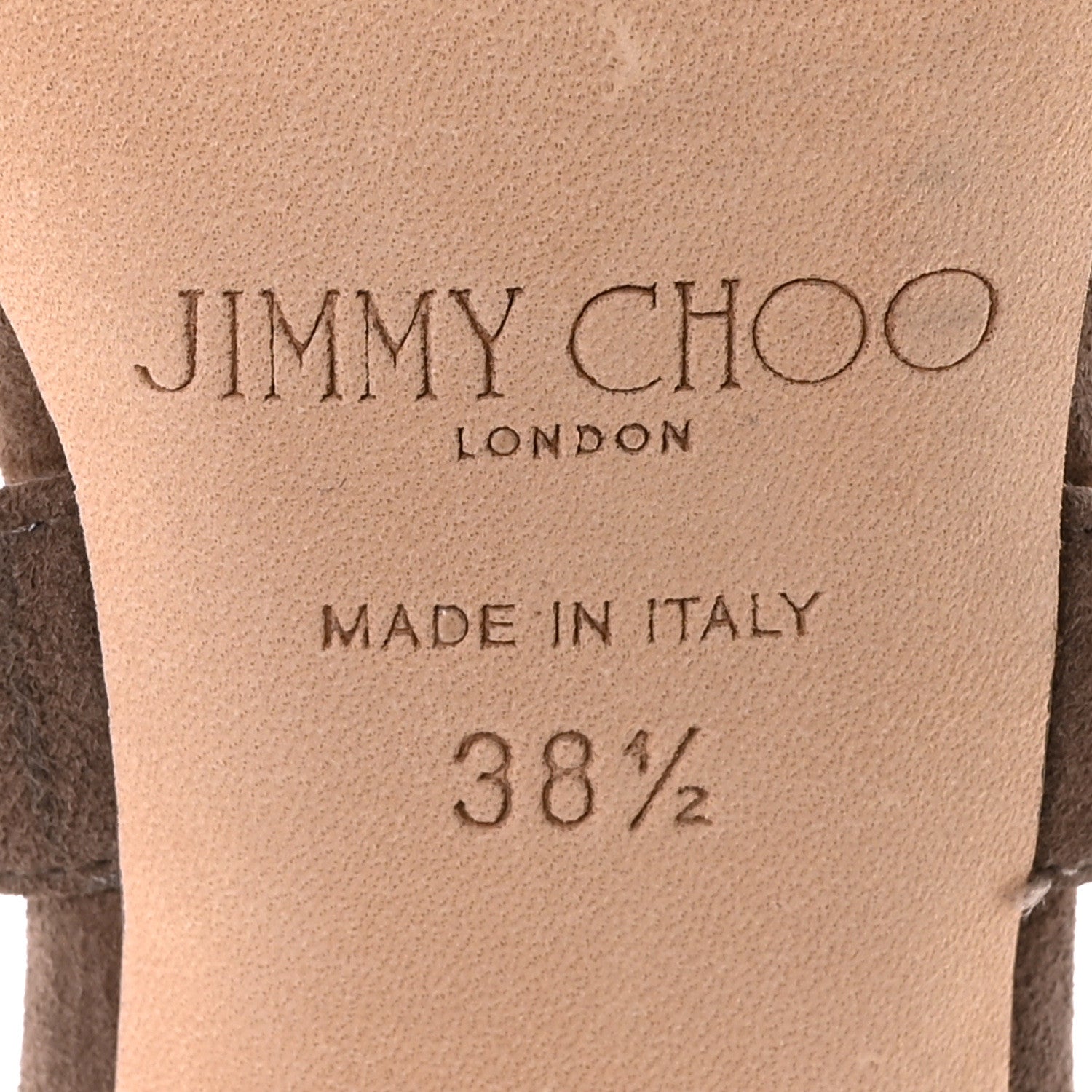 Jimmy Choo Suede Louise Crisscross 85 Sandals 38.5 Mink 7 of 8