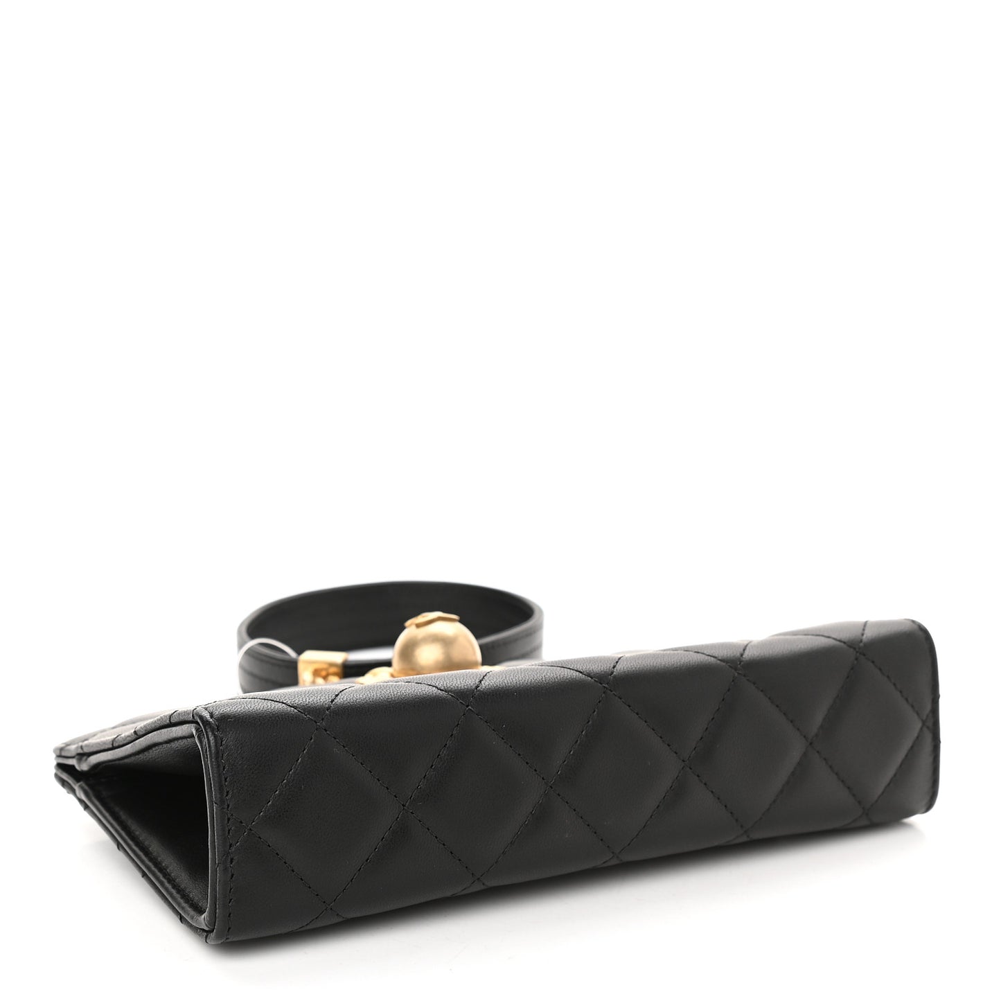 Lambskin Quilted Evening By The Sea Clutch Black