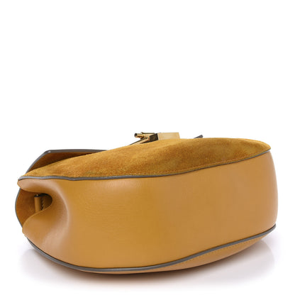 Chloe Suede Smooth Calfskin Drew Shoulder Bag Dark Ochre 4 of 8