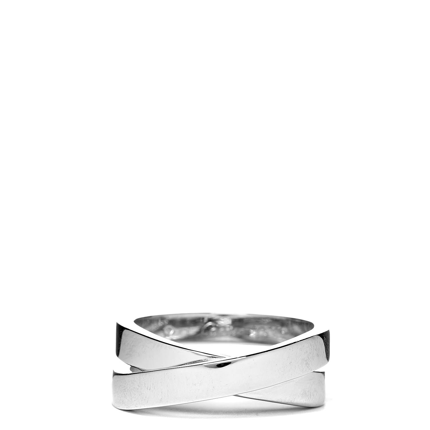 Cartier 18K White Gold 9mm Paris Nouvelle Vague Ring 60 9.25 1 of 11