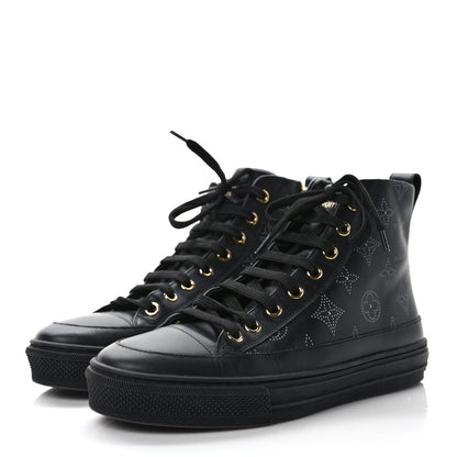 Louis Vuitton Calfskin Monogram Stellar Sneaker Boots 36 Black White 3 of 8