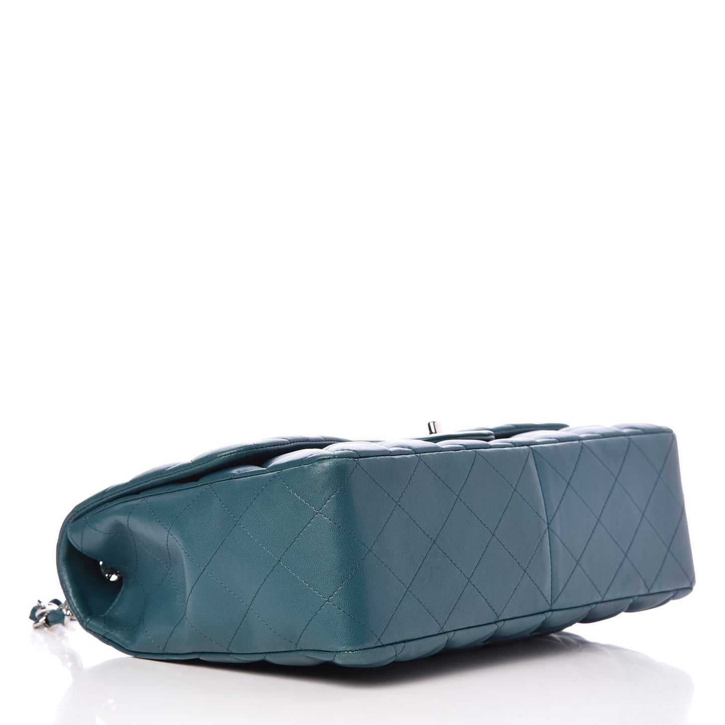 Lambskin Quilted Jumbo Single Flap Turquoise