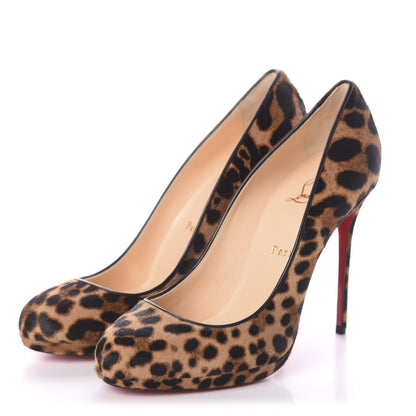Christian Louboutin Calf Hair Leopard Print Filo 120 Pumps 40.5 Leopard Black 3 of 6