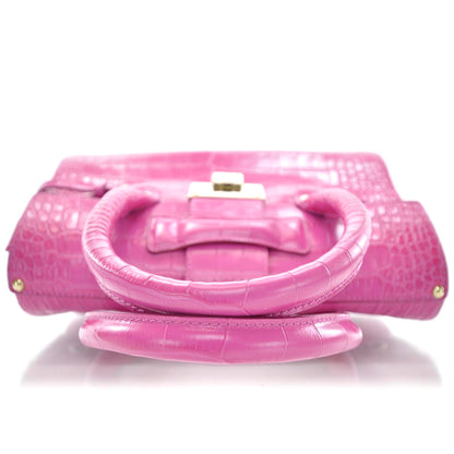 Jimmy Choo Crocodile Embossed Rosalie Fuchsia 5 of 10