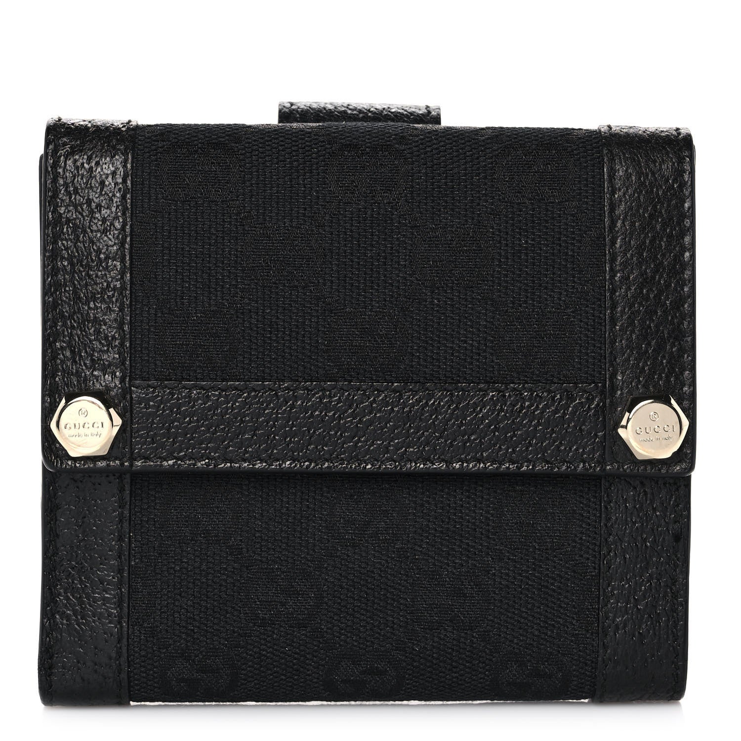 Gucci Monogram Charmy French Flap Wallet Black 1 of 10