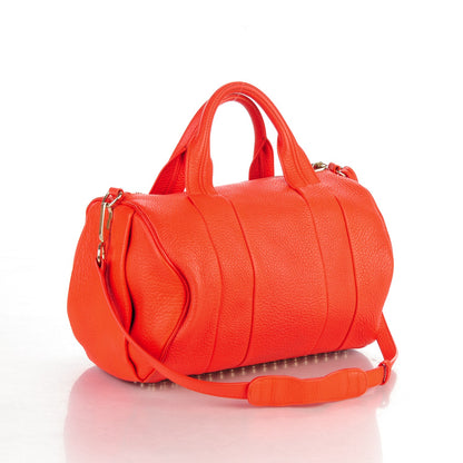 Alexander Wang Pebbled Lambskin Rocco Tangerine Pale Gold Hardware 3 of 7