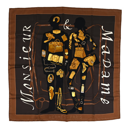 Hermes Silk Monsieur et Madame 90 Scarf 1 of 3