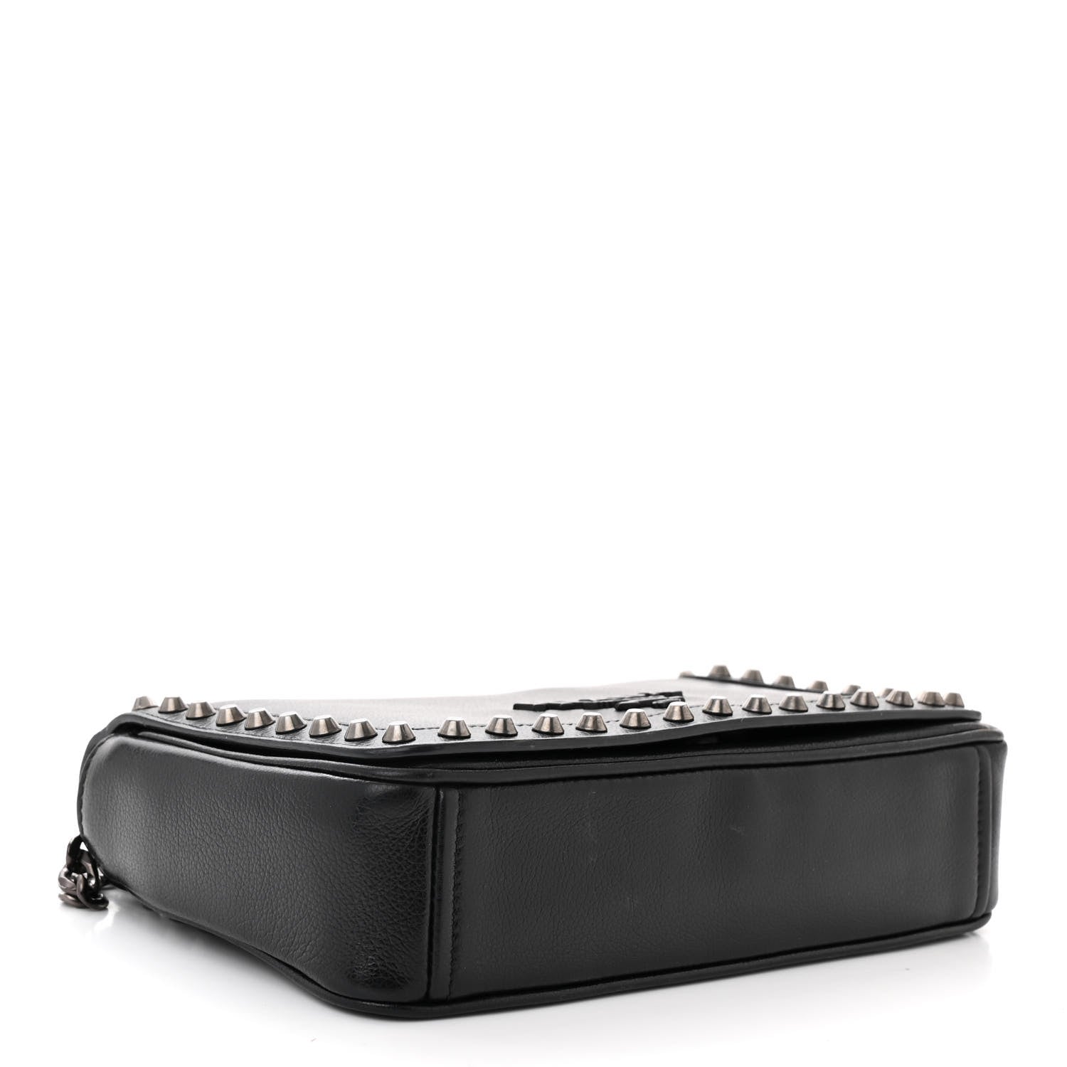 Prada Glace Calfskin Studded Crossbody Black Black 4 of 11