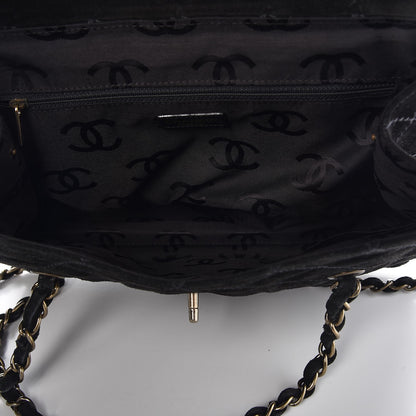 Chanel Suede Stitched Single Flap Black 5 of 15