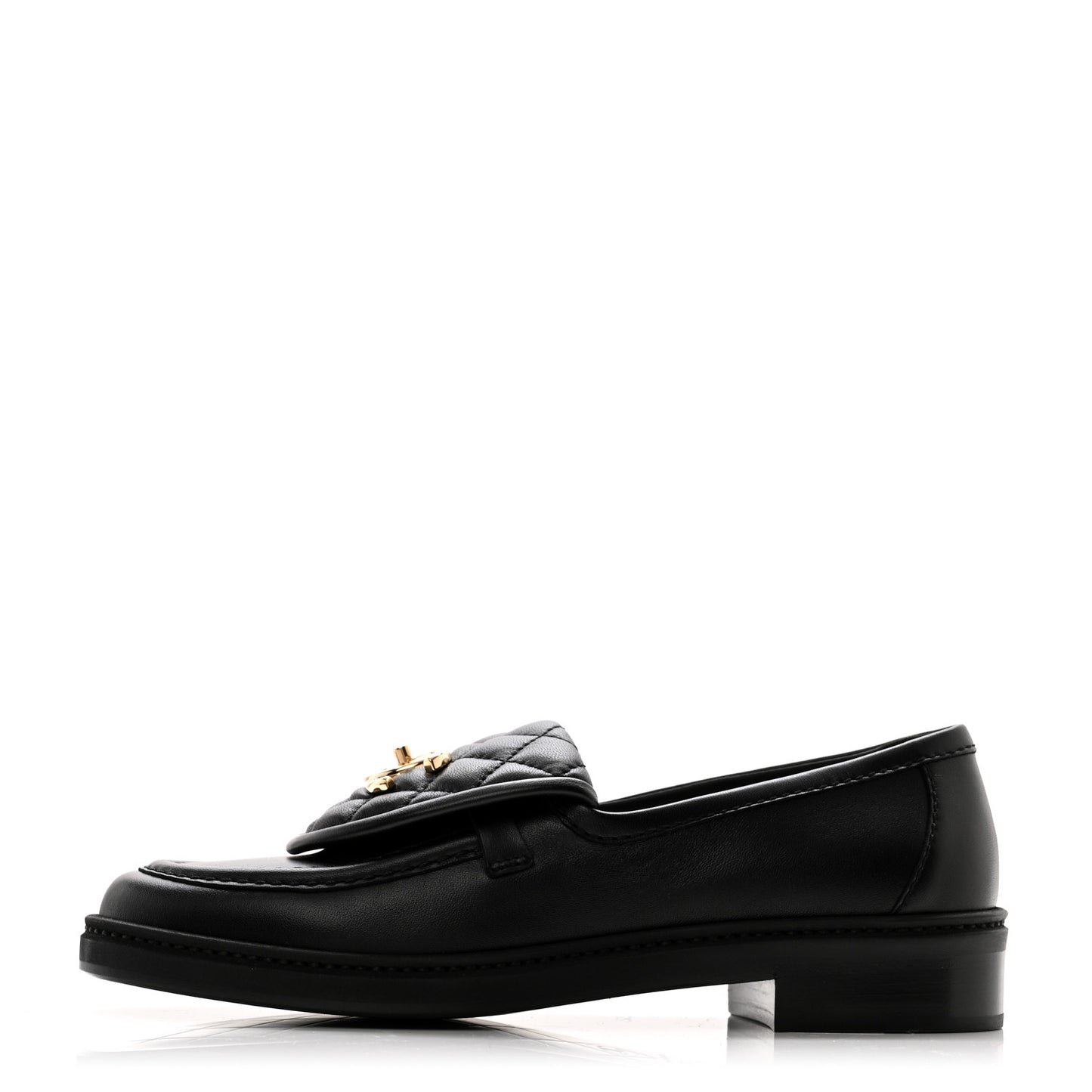 Lambskin Quilted CC Turnlock Loafers 37 Black