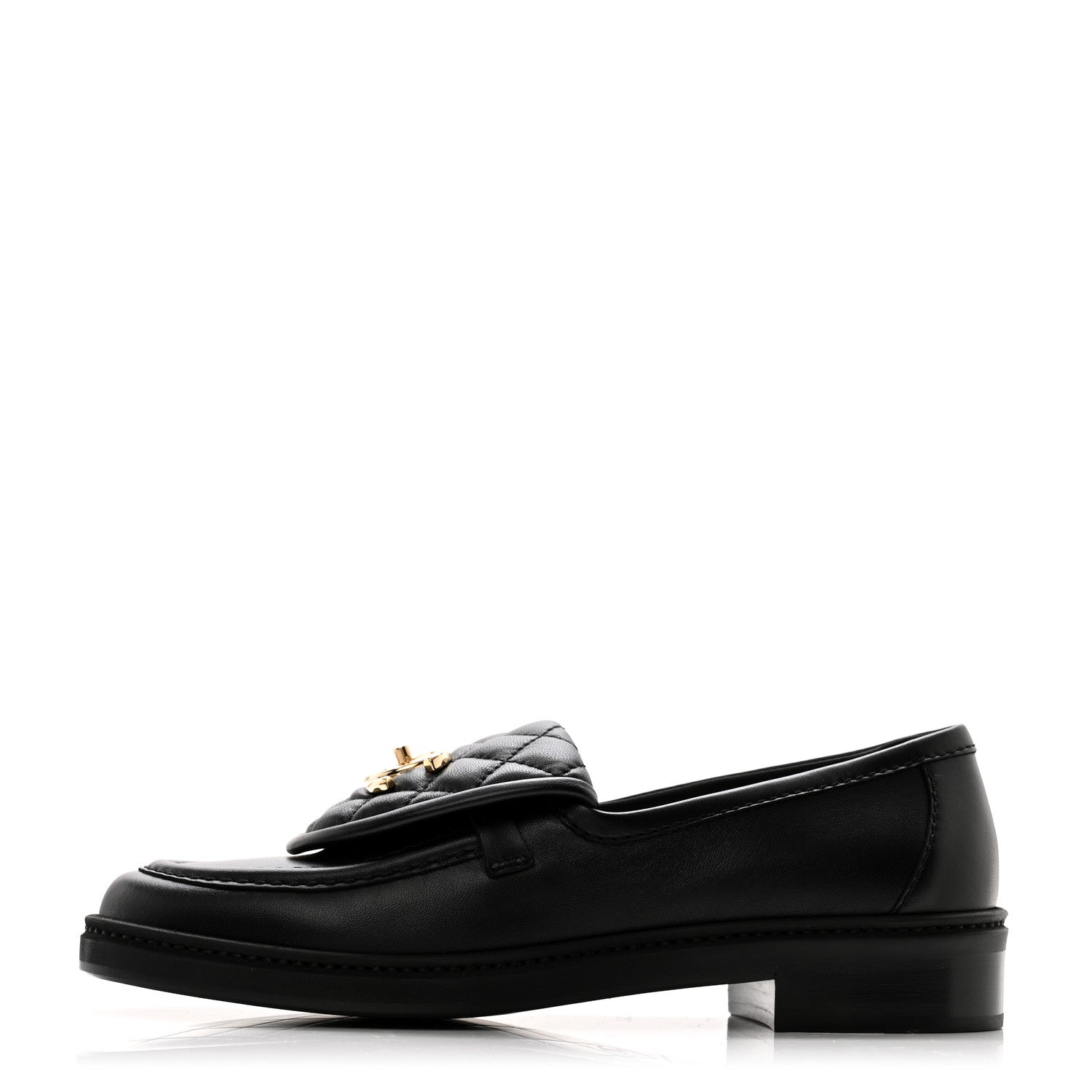 Chanel Lambskin Quilted CC Turnlock Loafers 37 Black 1 of 9