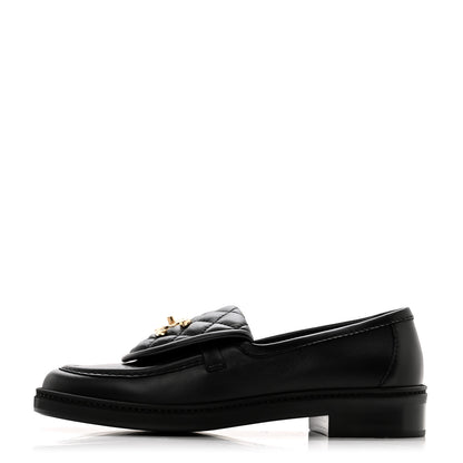 Chanel Lambskin Quilted CC Turnlock Loafers 37 Black 1 of 9